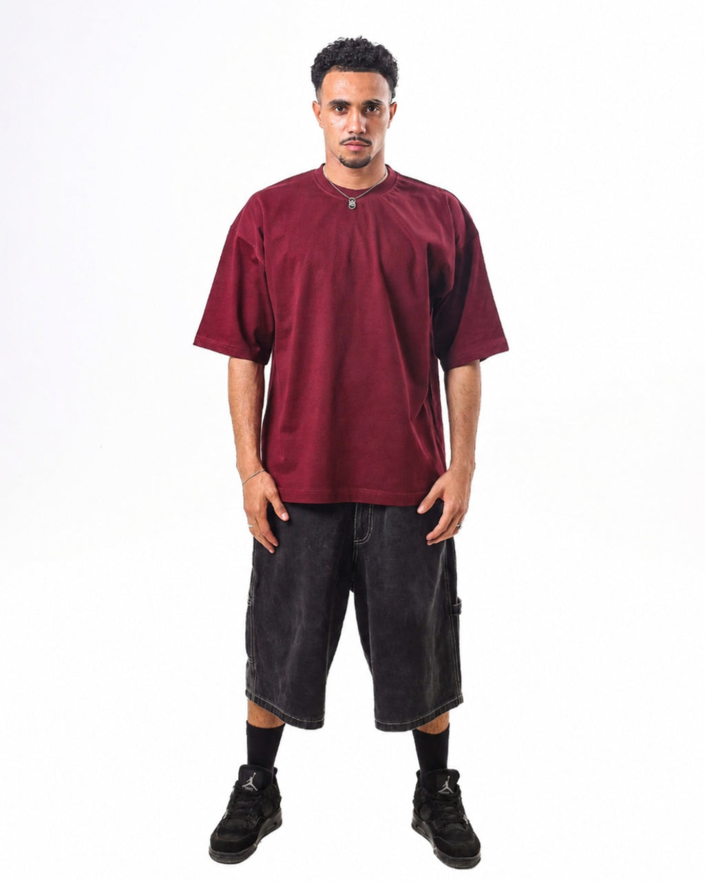 Oversized t-shirt -burgundy color