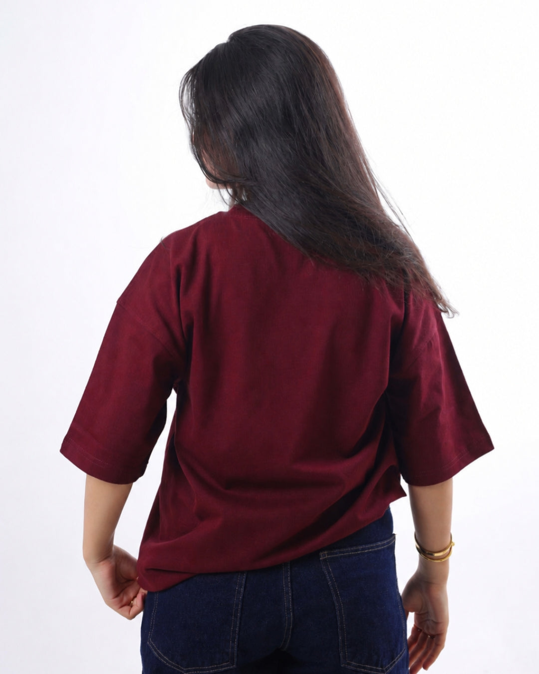 Oversized t-shirt -burgundy color