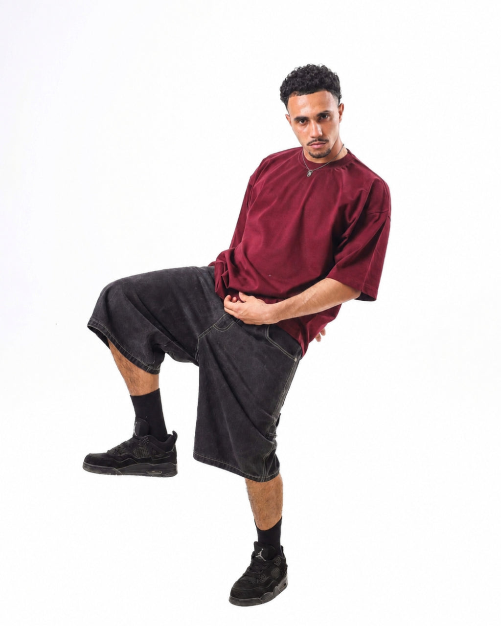 Oversized t-shirt -burgundy color