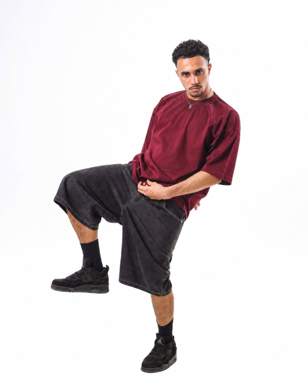 Oversized t-shirt -burgundy color