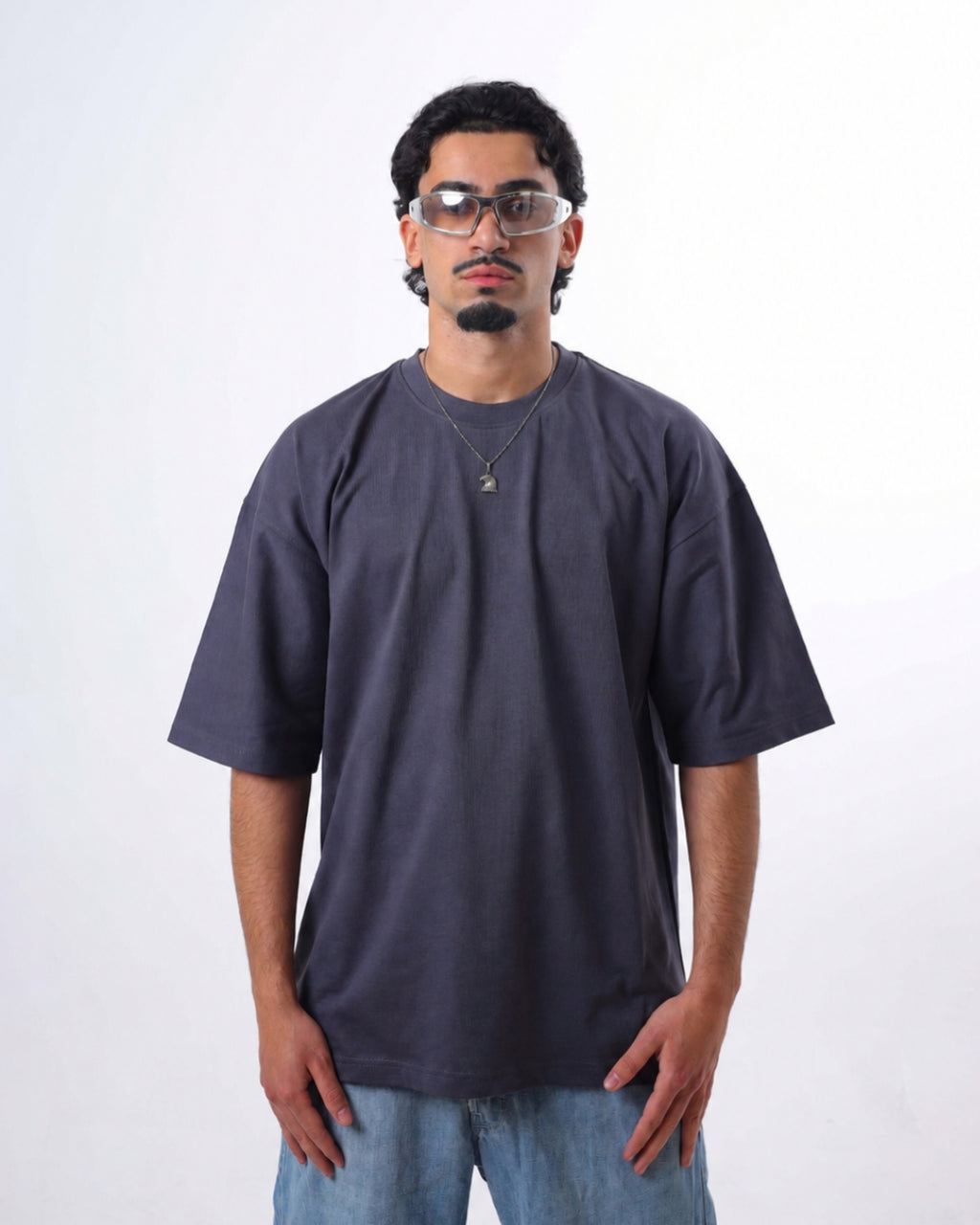 Oversized t-shirt -Dark gray color