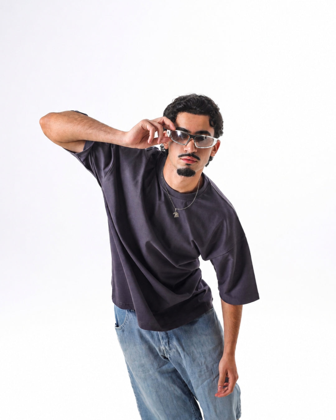Oversized t-shirt -Dark gray color