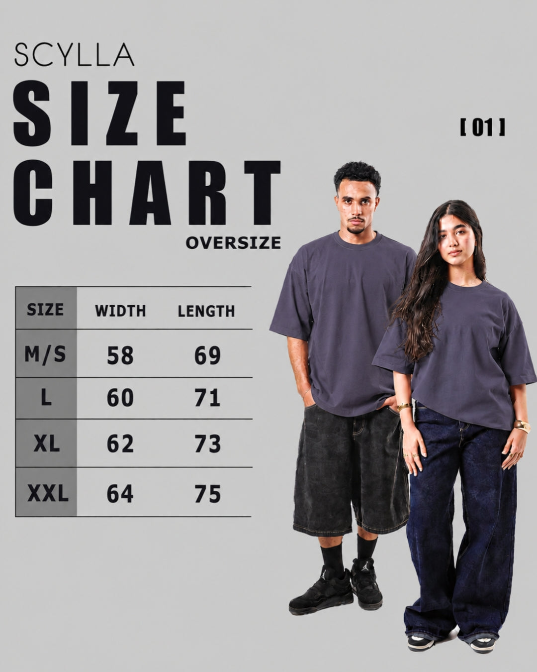 Oversized t-shirt -Dark gray color