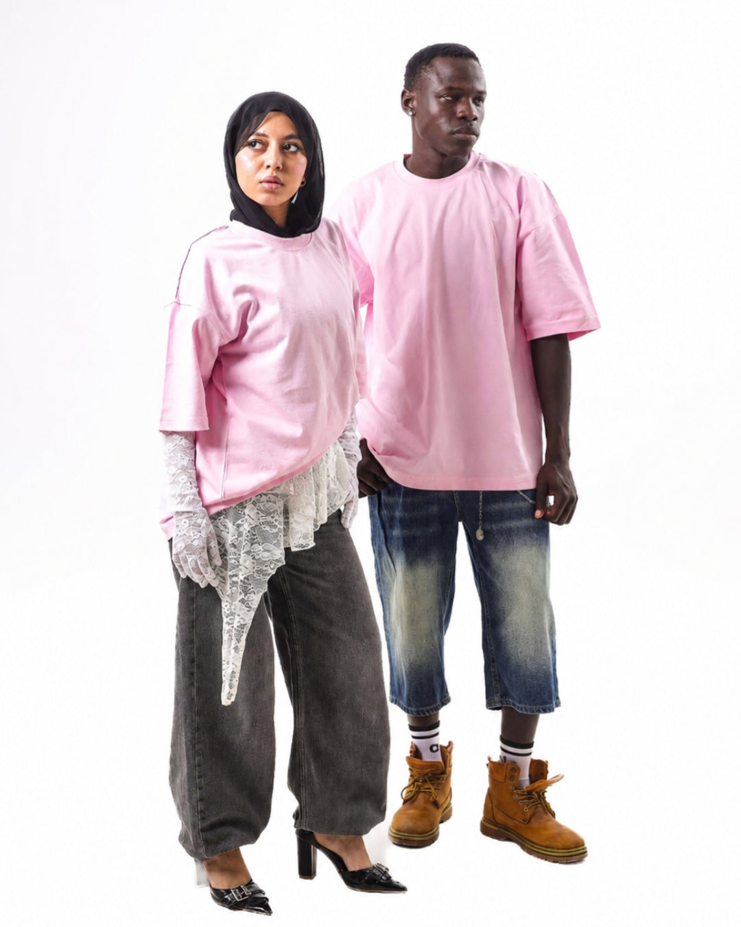 Oversized t-shirt -Pink color