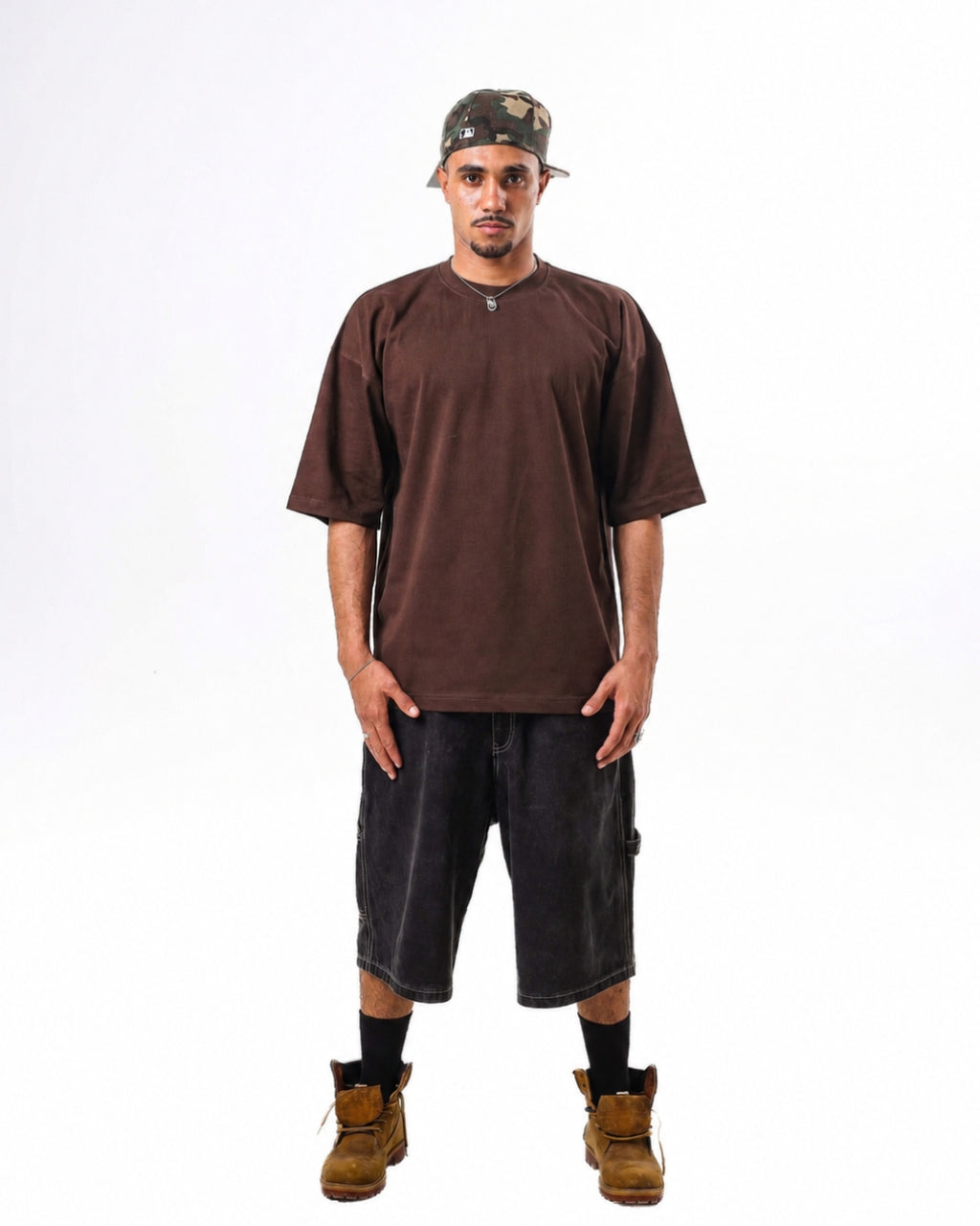 Oversized t-shirt -Brown color
