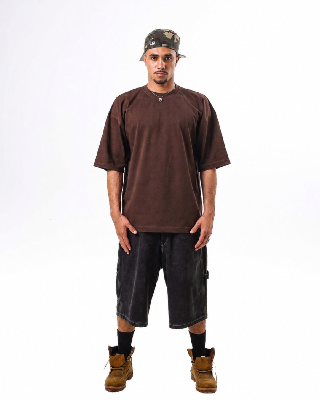 Oversized t-shirt -Brown color
