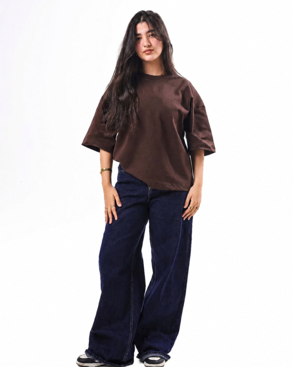 Oversized t-shirt -Brown color