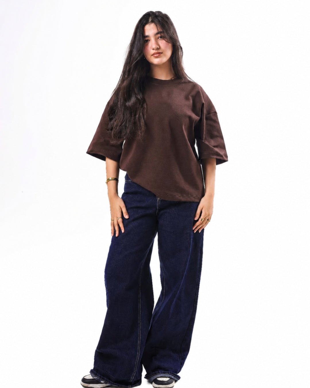 Oversized t-shirt -Brown color