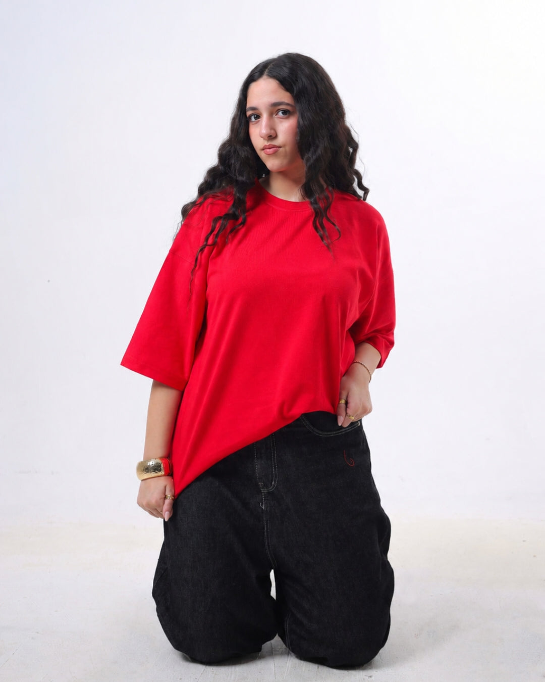 Oversized t-shirt -Red color