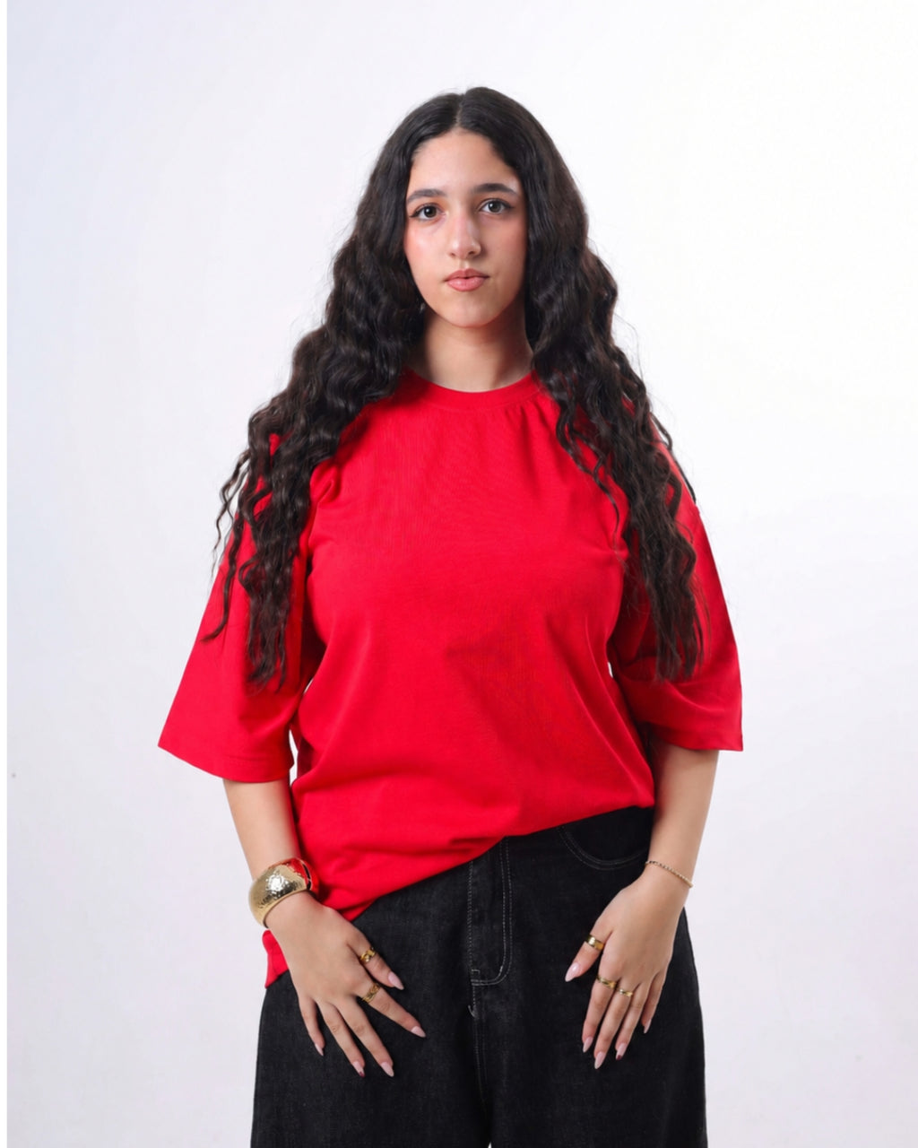 Oversized t-shirt -Red color