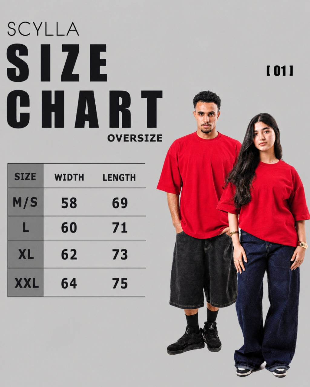 Oversized t-shirt -Red color