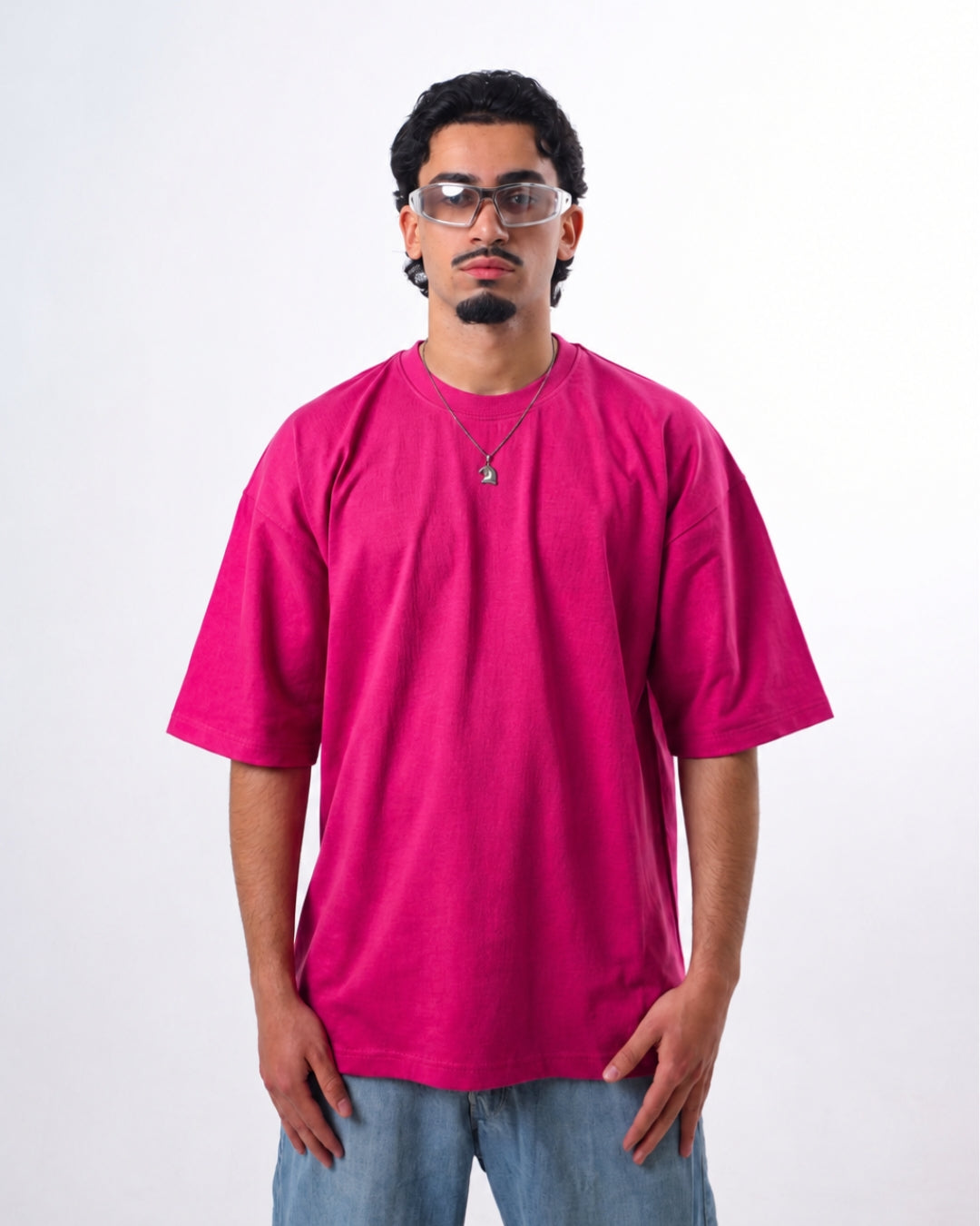 Oversized t-shirt -Fuchisa color