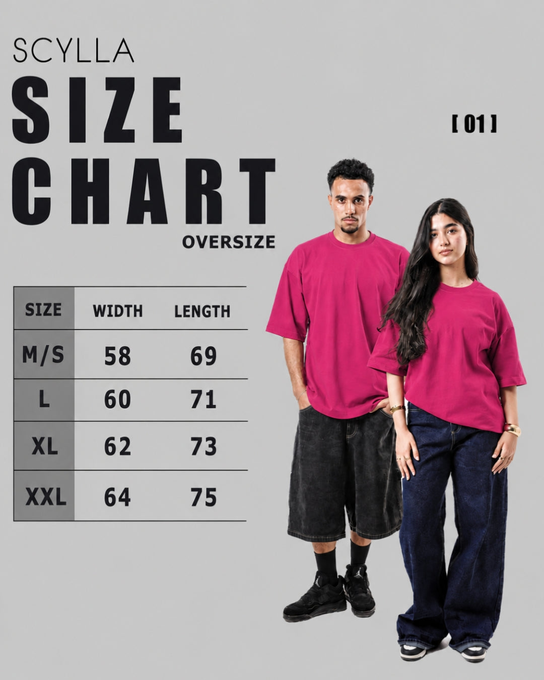 Oversized t-shirt -Fuchisa color