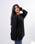 Long sleeve Oversized t-shirt -Black color