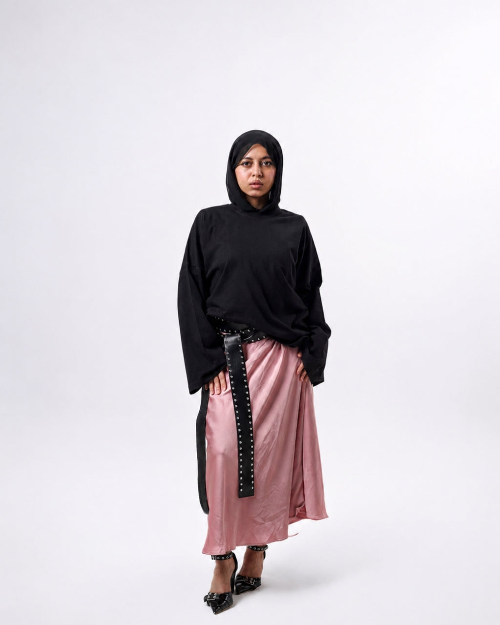 Long sleeve Oversized t-shirt -Black color