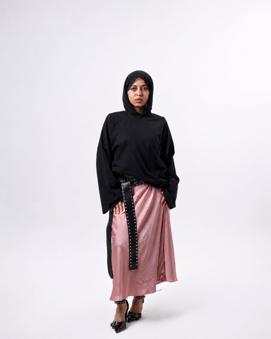 Long sleeve Oversized t-shirt -Black color