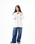 Long sleeve Oversized t-shirt -White color