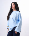 Long sleeve Oversized t-shirt -Baby Blue color