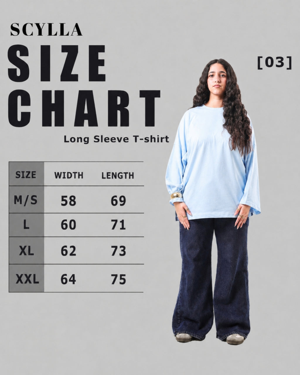 Long sleeve Oversized t-shirt -Baby Blue color