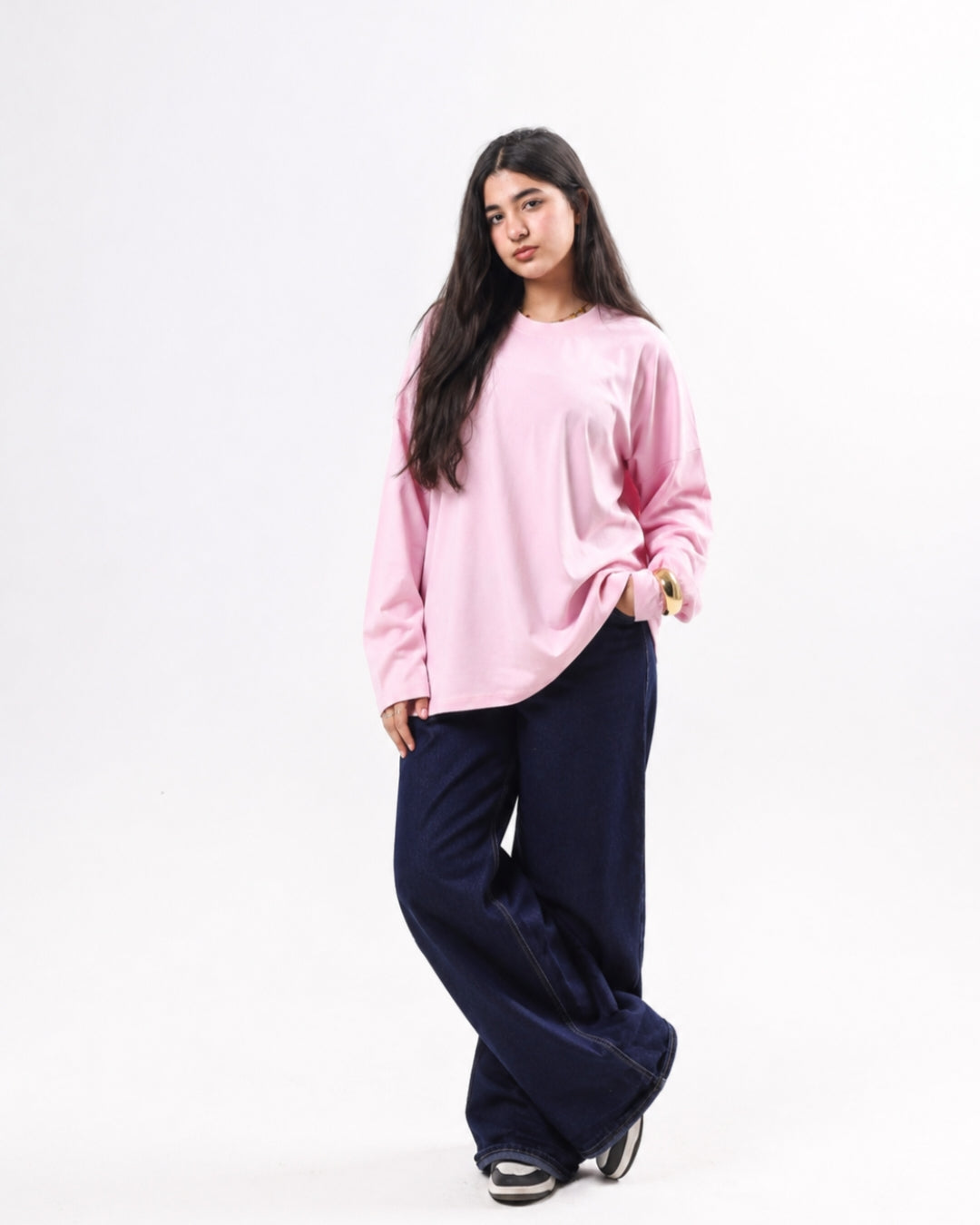Long sleeve Oversized t-shirt -Pink color