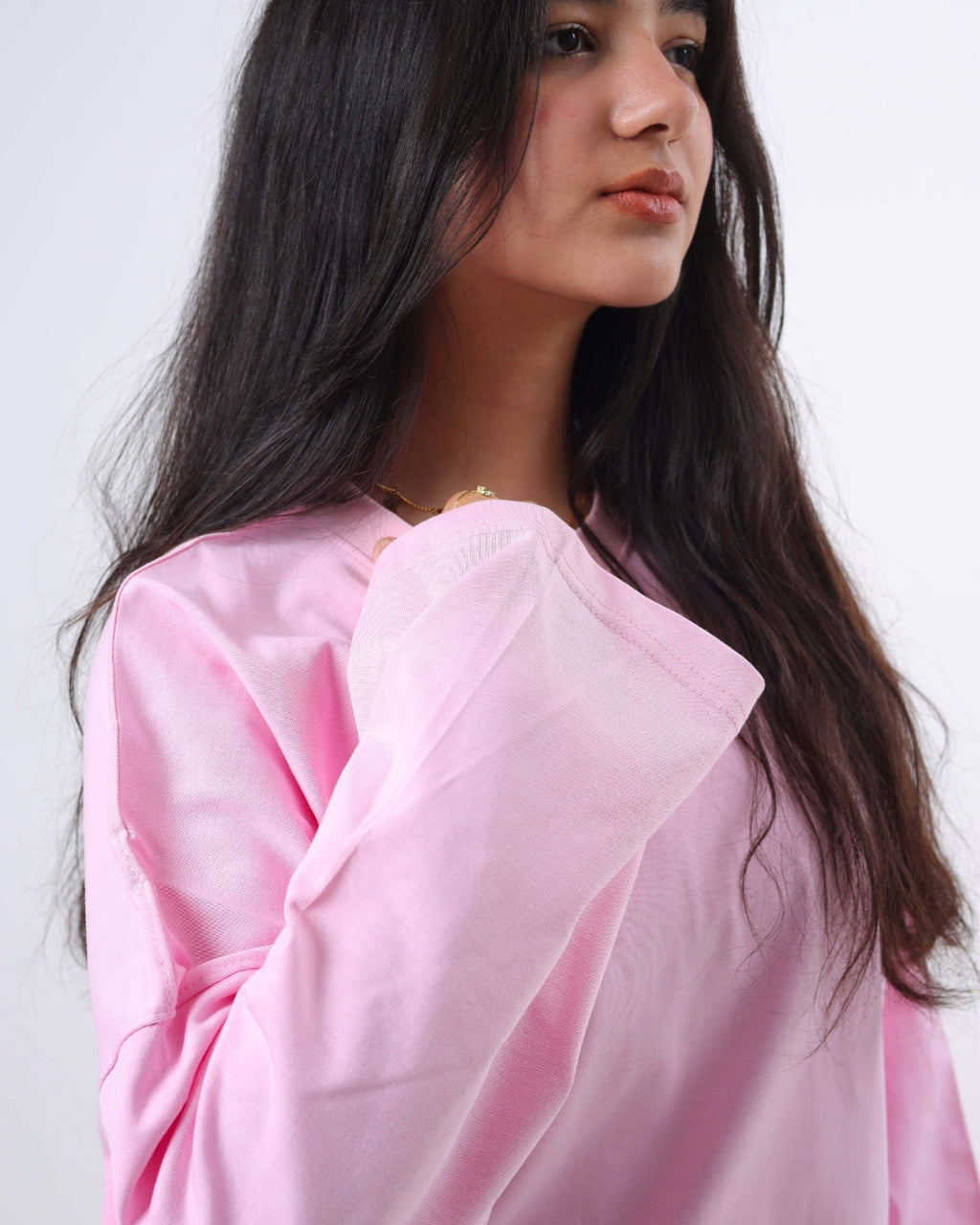 Long sleeve Oversized t-shirt -Pink color