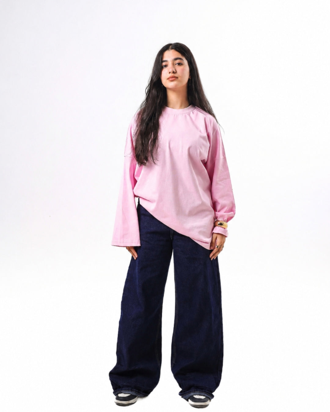 Long sleeve Oversized t-shirt -Pink color