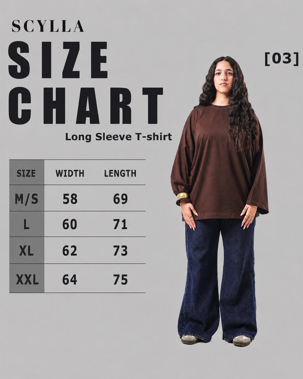 Long sleeve Oversized t-shirt -Brown color